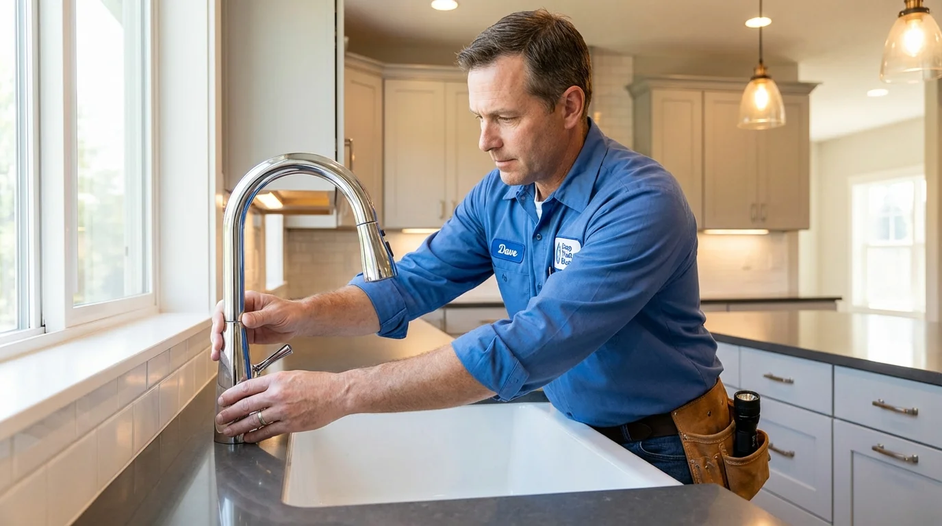 Kitchen faucet installation by Johns Plumbing LLC in Rising Sun